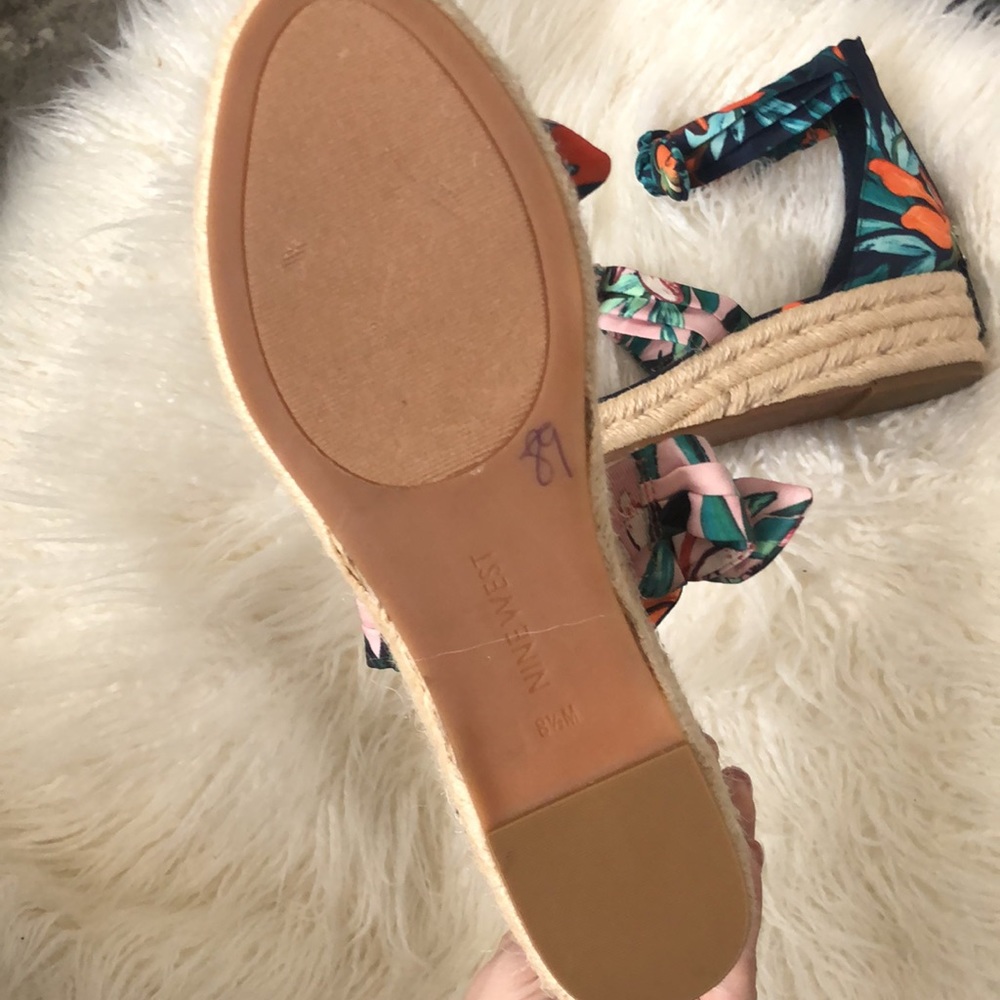 Nine West Women's Open Toe Casual Espadrille Sandals Blue - Picture 8 of 10